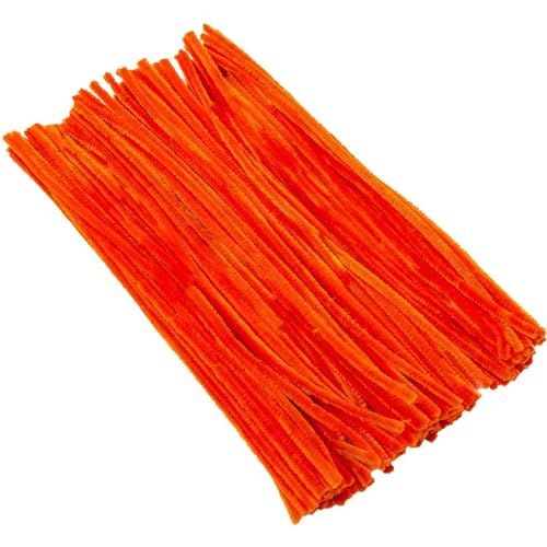 Pfeifenreiniger 20/50/1000 Stück DIY Kind kreative Plüsch Chenille Sticks Stem Pfeifenreiniger Hand Handwerk Zubehör für DIY(Color:Orange,Size:500pcs) von CSSHNL