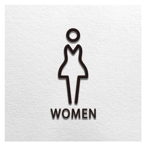 WC Aufkleber Schwarz Gold Farbe WC Schild Acryl 3D Waschraum Tür Wandaufkleber Aufkleber WC Halter Art Hotel Home Decor Schild Toilette (Color : D-woman) von CSSHNL