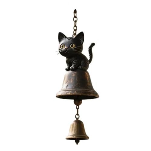 türglocke gusseisen Retro Türklingel Windspiel Welpe Katze beruhigenden Klang for Garten Terrasse mit Metall Glocke for Veranda(Color 1) von CSSHNL