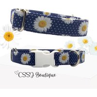 Frühling/Sommer Gänseblümchen Blumen - Mittlere Und Große Hundehalsbänder 1, 5 cm Breit von CSSJBoutique