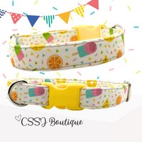 Obst Orangen/ Eis Am Stiel/ Bunt/ Sommer/ Süß Hunde Halsband in Mittelgroß 5/8 , 3/4 2 von CSSJBoutique