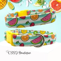 Sommer/ Obst/ Orangen/ Melonen/Kirschen/ Bunt - Mittlere Und Große Hundehalsbänder von CSSJBoutique