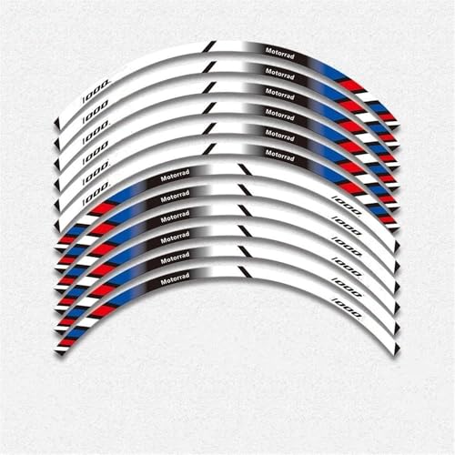 CSSPDM Einfach installieren Motorrad-Felgenrandaufkleber, Felgenrandfolie, Reflektierende Aufkleber, Reifendekorationsaufkleber Für B&MW S1000XR S1000 XR(Style 1) von CSSPDM
