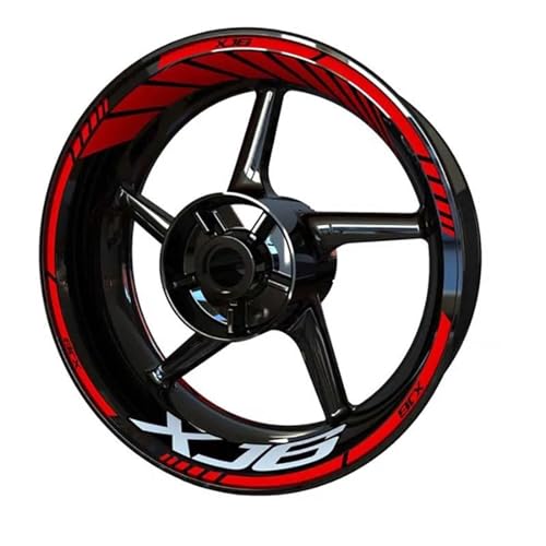 CSSPDM Einfach installieren Motorrad-Radaufkleber, Felgenaufkleber, Radaufkleber, Vorder- und Hinterrad-Set, Zubehör für Y&amaha Xj6(Style 2) von CSSPDM