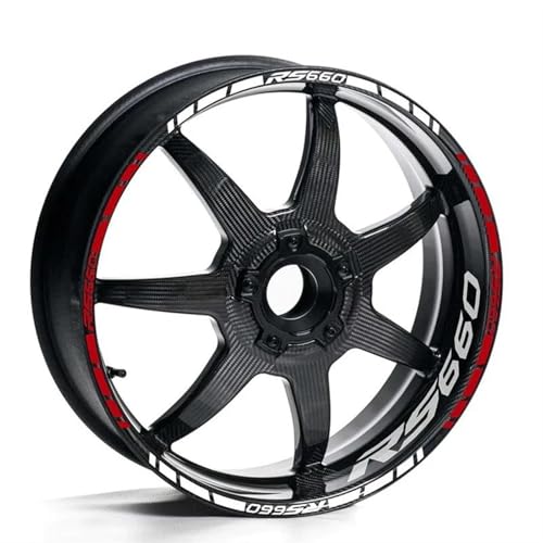 CSSPDM Einfach installieren Motorrad-Radaufkleber, Reflektierender Felgenaufkleber, 17 Zoll, Streifenband, Zubehör Für Aprilia RS660 RS 660(Style 1) von CSSPDM