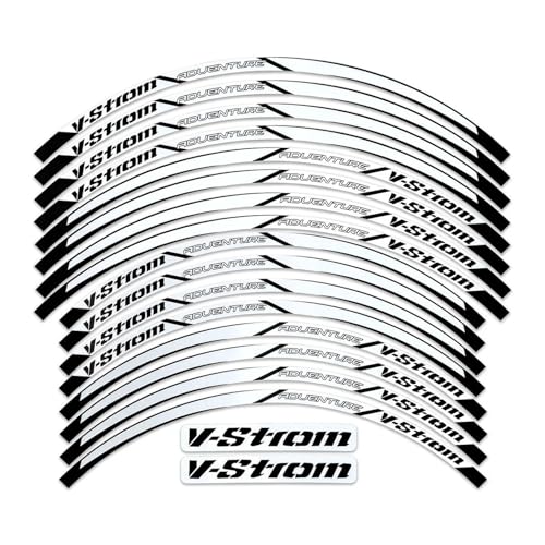 CSSPDM Einfach installieren Reflektierende Motorrad-Radaufkleber, Motocross-Felgenaufkleber Für S&uzuki V-Strom 250 SX Vstrom 1000 1050 XT DL 650(Style 1) von CSSPDM