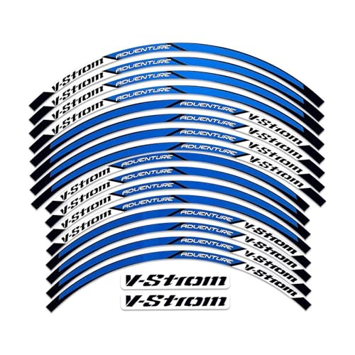 CSSPDM Einfach installieren Reflektierende Motorrad-Radaufkleber, Motocross-Felgenaufkleber Für S&uzuki V-Strom 250 SX Vstrom 1000 1050 XT DL 650(Style 3) von CSSPDM
