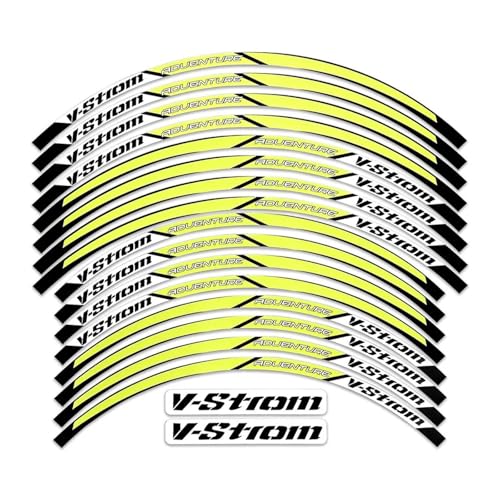 CSSPDM Einfach installieren Reflektierende Motorrad-Radaufkleber, Motocross-Felgenaufkleber Für S&uzuki V-Strom 250 SX Vstrom 1000 1050 XT DL 650(Style 4) von CSSPDM