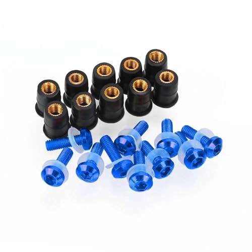 CSSPDM Schrauben-Unterlegscheiben-Set 5mm 10 STÜCKE M5 Motorrad Windschutzscheibenschrauben Schraubenmontage Kits Zubehör Für XL1000 XL1000V Für Varadero XL1000 125(Type B) von CSSPDM