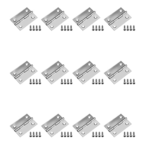 CSSQCSSUANB Klappscharniere, Scharnier, Türscharniere 2 x 4 x 6 x 8 x 10 x 12 x 38,28 mm, Edelstahl, 1,5 Zoll, Falttürscharniere, Hardware (Farbe: 6 Stück, Größe: 8 Stück)(12pcs) von CSSQCSSUANB