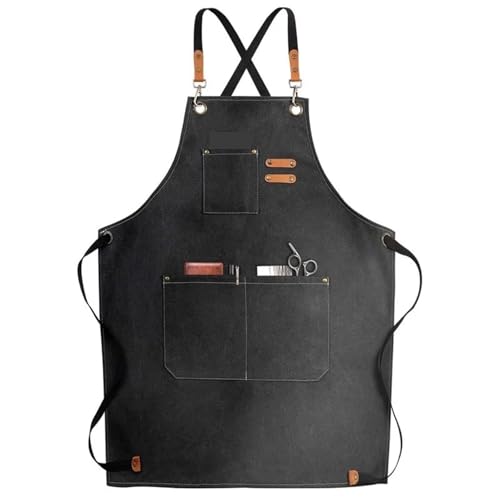 CSSQCSSUANB Werkzeugschürze, gewachste Canvas-Schürze, Arbeits Küche Haushalt Kochen Canvas Schürze Wasserdicht Kann Hände Abwischen Männer Frauen Erwachsene Mit Werkzeug Taschen for Carpenter(Black) von CSSQCSSUANB