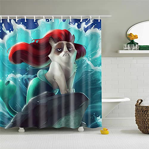 Gekritzel durch kanadischen Künstler - Duschvorhang Anti-Schimmel Wasserdicht Waschbar Stoff, Witziges Unikat - Duschvorhäng Polyester Textil mit Vorhanghaken für Badewanne - 120X180CM von CSSXJART