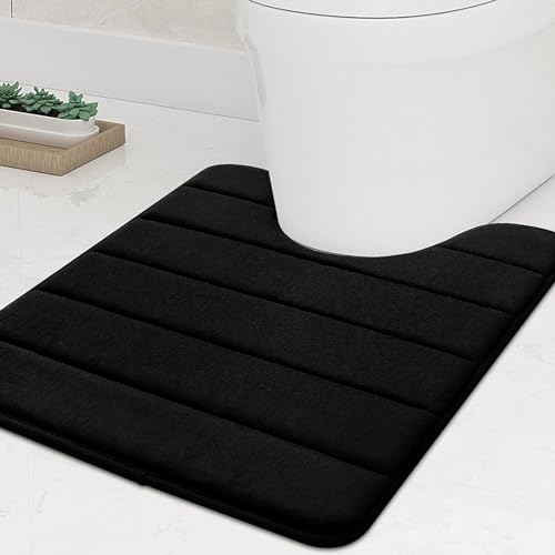 WC-Vorleger Memory Foam Rutschfeste Weiche Teppich Toilette, U-Form 50x60cm Toilettenteppich Absorbierende Toilettenbadematte, Badezimmer Waschbar Badvorleger für WC von CSVZKIAY