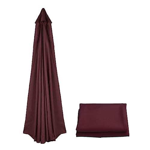 Ersatz-Sonnenschirm-Überdachung Ersatzabdeckung für Terrassenschirm Balkon Sonnenschirm Strand Groß Ampelschirm 6 Rippen/8 Rippen Anti-Ultraviolett Regenschirm Ersatz Stoff(Farbe:Burgundy,Größe:3.0m/1 von CSXCQM