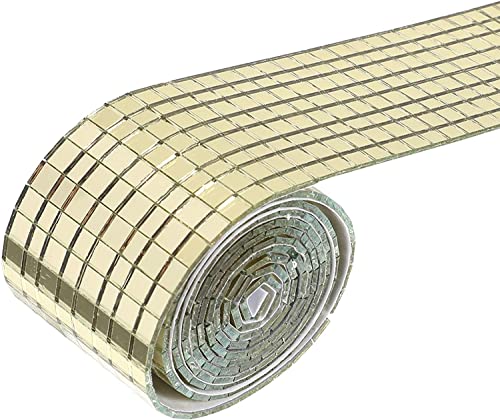 1 Rolle Mini Quadratische Spiegel Mosaikfliesen Selbstklebende Mosaikfliesen für Küche Badezimmer Home Decor Gold 1 Rolle Mini Quadratische Spiegel Mosaikfliesen Selbstklebende Mosaikfliesen für Küche Badezimmer Home Decor Gold von CSXMONEY
