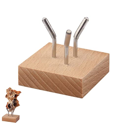 Dekorativer Sockel aus Holz, mit Metallarm, für Kristallkugel, Mineralsteine, Foto-Display (5 cm) von CSXMONEY