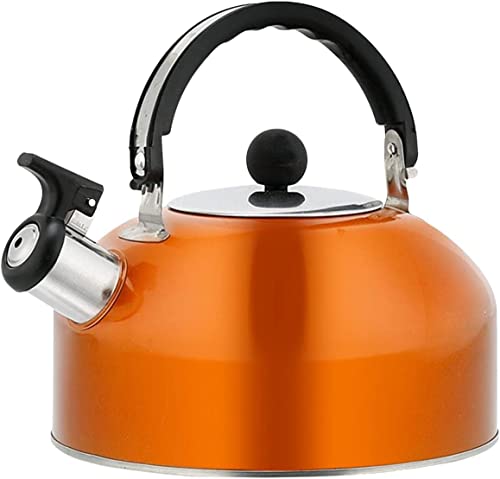 Flötenkessel, 3L Edelstahl Herdplatte Wasserkessel, mit Griff und hoher Pfeife, für Küche Gasherd, Induktionsherd, Orange Flötenkessel, 3L Edelstahl Herdplatte Wasserkessel, mit Griff und hoher Pfeife, für Küche Gasherd, Induktionsherd, Orange von CSXMONEY