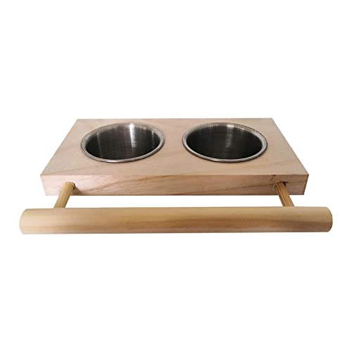 Vogel Papagei Futternapf Edelstahl Futterbecher Vogelfutterspender Wasserkäfig Schalen mit Holzständer Doppelnapf Vogel Papagei Futternapf Edelstahl Futterbecher Vogelfutterspender Wasserkäfig Schalen mit Holzständer Doppelnapf von CSXMONEY