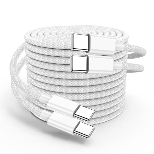 USB C auf USB C Kabel [2 Stück-2m] 60W USB Type-C PD Schnellladekabel Nylon Geflochten Typ C Kabel für Apple iPhone 15 Plus 15 Pro Max Galaxy S23 S22 iPad Air MacBook Pro Huawei Pixel von CSXZCOON