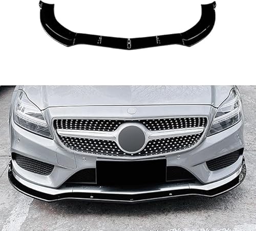 Auto Frontlippe Frontspoiler für Benz CLS C218 X118 AMG 2014-2018,ABS Kratzfest Kollisionssicher Front stoßstangen Lippenspoiler Flügel Exterieur Zubehör,A/Gloss Black von CSYKKL