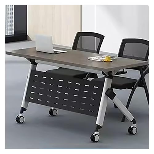 Besprechungstisch klappbar, Konferenzraumtische mit Rädern, großer rechteckiger Konferenz-Seminartisch mit Klappplatte(001,55x24x30in) von CSYQPDMBDL