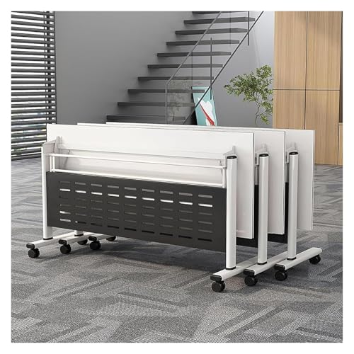 Besprechungstisch klappbar, Konferenzraumtische mit Rädern, großer rechteckiger Konferenz-Seminartisch mit Klappplatte(010,63x24x30in) von CSYQPDMBDL