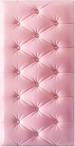 CSYQPDMBDL Anti-Kollisions-Wandpolsterung, Kopfteil for Abziehen und Aufkleben, 3D-Antikollisions-Wandaufkleber, an der Wand montiertes Kopfteil, schalldichte Wandpaneele(Light red,10PCS) von CSYQPDMBDL