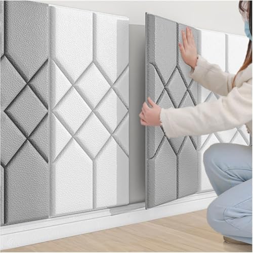 CSYQPDMBDL Anti-Kollisions-Wandpolsterung, Selbstklebende Tapete, gepolsterter Wandaufkleber for Abziehen und Aufkleben, Antikollisions-Wandpolster for Schlafzimmer(White,1PCS) von CSYQPDMBDL
