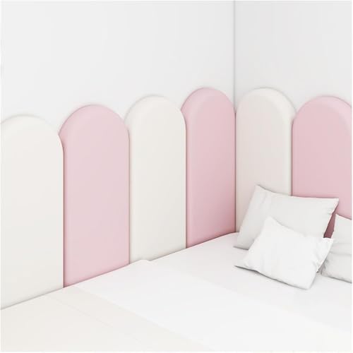 CSYQPDMBDL Anti-Kollisions-Wandpolsterung, Selbstklebende Wandpaneele, weiche Wandaufkleber, Antikollisions-Wandmatte, dekorativer Wandaufkleber for Zuhause(Light red+White,200x50cm) von CSYQPDMBDL