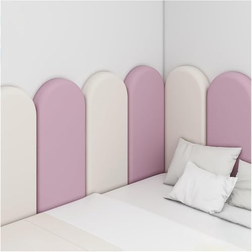 CSYQPDMBDL Anti-Kollisions-Wandpolsterung, Selbstklebende Wandpaneele, weiche Wandaufkleber, Antikollisions-Wandmatte, dekorativer Wandaufkleber for Zuhause(Purple+White,80x50cm) von CSYQPDMBDL
