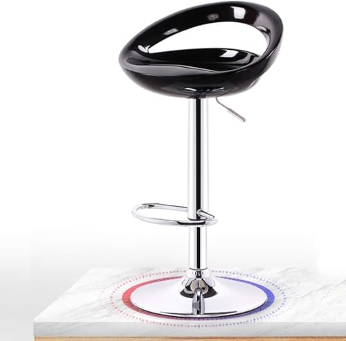 CSYQPDMBDL Barhocker, Tresenhocker, Barhocker, höhenverstellbarer Esszimmerstuhl mit Fußstütze, roter Thekenhocker, Sitzhöhe 60–80 cm(Black) von CSYQPDMBDL