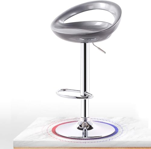 CSYQPDMBDL Barhocker, Tresenhocker, Barhocker, höhenverstellbarer Esszimmerstuhl mit Fußstütze, roter Thekenhocker, Sitzhöhe 60–80 cm(Grey) von CSYQPDMBDL