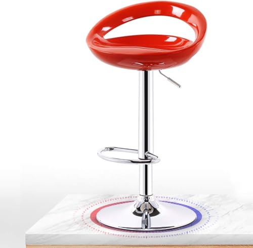 CSYQPDMBDL Barhocker, Tresenhocker, Barhocker, höhenverstellbarer Esszimmerstuhl mit Fußstütze, roter Thekenhocker, Sitzhöhe 60–80 cm(Orange) von CSYQPDMBDL