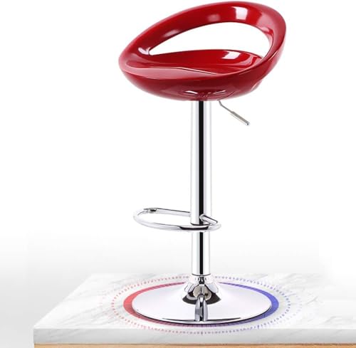 CSYQPDMBDL Barhocker, Tresenhocker, Barhocker, höhenverstellbarer Esszimmerstuhl mit Fußstütze, roter Thekenhocker, Sitzhöhe 60–80 cm(Red) von CSYQPDMBDL