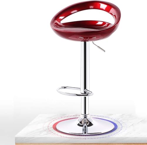 CSYQPDMBDL Barhocker, Tresenhocker, Barhocker, höhenverstellbarer Esszimmerstuhl mit Fußstütze, roter Thekenhocker, Sitzhöhe 60–80 cm(Wine Red) von CSYQPDMBDL