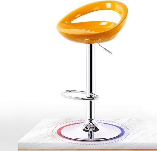 CSYQPDMBDL Barhocker, Tresenhocker, Barhocker, höhenverstellbarer Esszimmerstuhl mit Fußstütze, roter Thekenhocker, Sitzhöhe 60–80 cm(Yellow) von CSYQPDMBDL