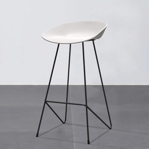 CSYQPDMBDL Barhocker, Tresenhocker, Küchen-Esszimmerstuhl mit Fußstütze, Barhocker, Metallrahmen, Sitzhöhe 65 cm, 70 cm, 75 cm,(White,75cm) von CSYQPDMBDL