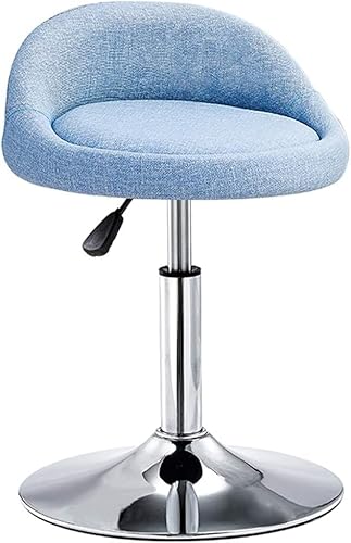 CSYQPDMBDL Barhocker, Tresenhocker, Küchenhocker, moderner Barhocker, Metall-Barhocker mit Thekenhöhe, runder Esszimmerstuhl mit gepolstertem Sitz(Blue,40-53cm) von CSYQPDMBDL