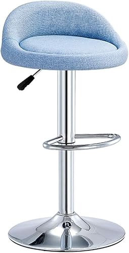 CSYQPDMBDL Barhocker, Tresenhocker, Küchenhocker, moderner Barhocker, Metall-Barhocker mit Thekenhöhe, runder Esszimmerstuhl mit gepolstertem Sitz(Blue,60-80cm) von CSYQPDMBDL