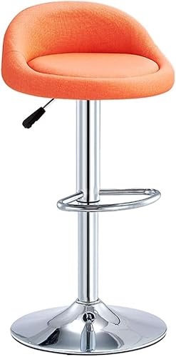CSYQPDMBDL Barhocker, Tresenhocker, Küchenhocker, moderner Barhocker, Metall-Barhocker mit Thekenhöhe, runder Esszimmerstuhl mit gepolstertem Sitz(Orange,60-80cm) von CSYQPDMBDL