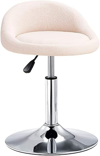 CSYQPDMBDL Barhocker, Tresenhocker, Küchenhocker, moderner Barhocker, Metall-Barhocker mit Thekenhöhe, runder Esszimmerstuhl mit gepolstertem Sitz(White,40-53cm) von CSYQPDMBDL