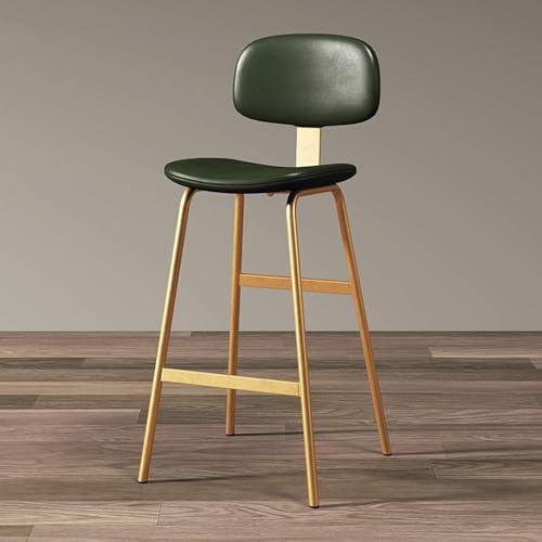 CSYQPDMBDL Barhocker, Tresenhocker, Moderner Küchenhocker mit Rückenlehne und Fußstütze, Barhocker im Industriestil for den Innen- und Außenbereich(Green,65CM) von CSYQPDMBDL