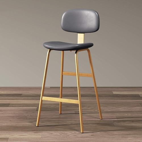 CSYQPDMBDL Barhocker, Tresenhocker, Moderner Küchenhocker mit Rückenlehne und Fußstütze, Barhocker im Industriestil for den Innen- und Außenbereich(Grey,65CM) von CSYQPDMBDL