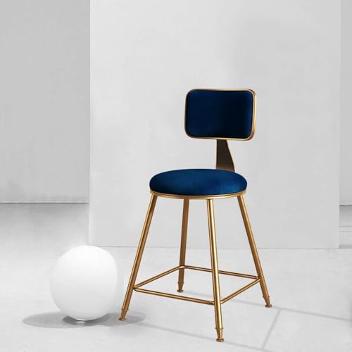 CSYQPDMBDL Barhocker, Tresenhocker, Moderner Thekenhocker mit Rückenlehne, runder Küchenhocker, industrieller Barhocker, Esszimmerstuhl(Blue,45cm) von CSYQPDMBDL