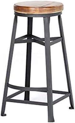 CSYQPDMBDL Barhocker, Tresenhocker, Runder Hocker ohne Rückenlehne mit Fußstütze, Sitzhöhe aus Holz/PU-Leder, Höhe 75 cm, geeignet for die Küche, Bar zu Hause(Solid Wood) von CSYQPDMBDL