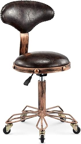 CSYQPDMBDL Barhocker, Tresenhocker, Verstellbare hydraulische Küchenhocker, drehbare Barhocker aus PU-Leder, runder Thekenhocker mit Rückenlehne(Brown) von CSYQPDMBDL