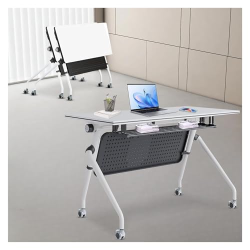 CSYQPDMBDL Besprechungstisch klappbar, Klappbarer stapelbarer Konferenztisch mit Lenkrollen, Besprechungsseminar for Sitzungssaal, Büro, Klassenzimmer(2pcs,47.2in) von CSYQPDMBDL