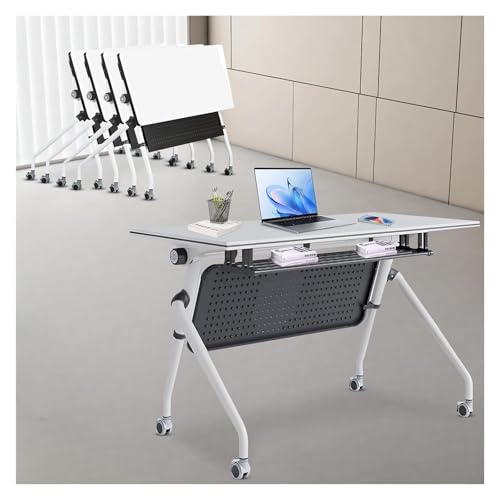 CSYQPDMBDL Besprechungstisch klappbar, Klappbarer stapelbarer Konferenztisch mit Lenkrollen, Besprechungsseminar for Sitzungssaal, Büro, Klassenzimmer(4pcs,47.2in) von CSYQPDMBDL