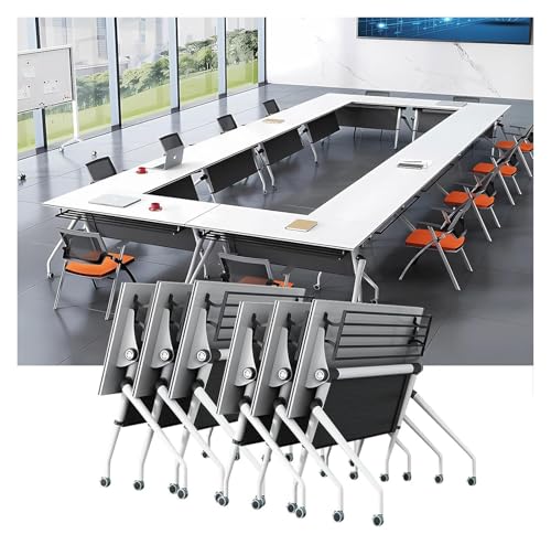 CSYQPDMBDL Besprechungstisch klappbar, Konferenzraumtisch mit leisen Eisenleitblech-Rädern for Bürokonferenzräume(2pcs,47.2in) von CSYQPDMBDL