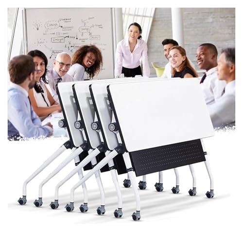 CSYQPDMBDL Besprechungstisch klappbar, Mobile Flip Top-Besprechungstische, moderner klappbarer Konferenztisch mit Rädern(47.2inch,4Pack) von CSYQPDMBDL